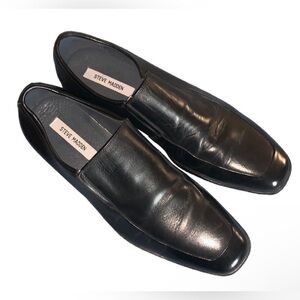 Steve Madden Mens Safety Black Square Toe Slip On Casual Loafers Shoes Size 11.5